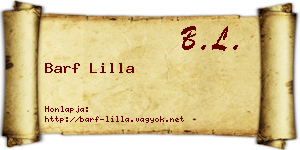 Barf Lilla névjegykártya
